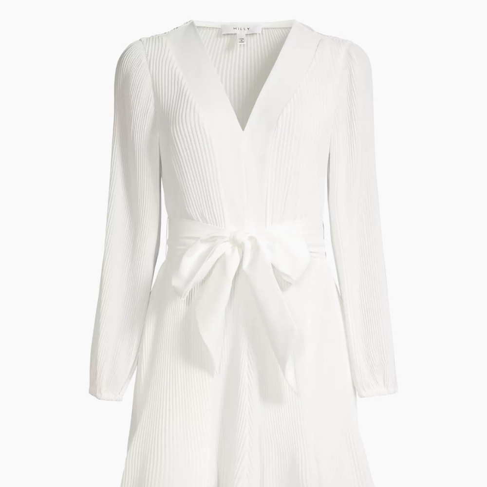 NWT Milly Liv Pleated Dress - Size 4, White